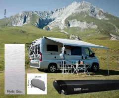 Markisen-Set Omnistor 6300 4m, Gehäuse anthrazit, Kappen schwarz