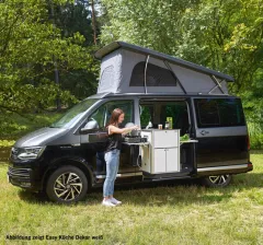 Multifunktionales Küchenteil „EASY- KÜCHE” - Mattschwarz, Montage rechts