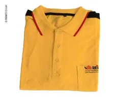 Polo-Shirt gelb mit Brusttasche und Logo