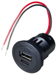 Power USB-C/-A Doppelsteckdose PD/QC, 1x USB-A / 1x USB-C
