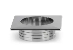 Rosette für Push-Lock chrompoliert quadratisch für Wandstärke 19mm
