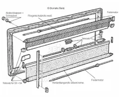 S4 Fenster-Ersatzteil Innenrahmen Cremeweiß, komplett