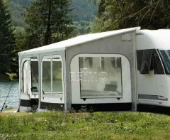Safari Panorama 450cm für Omnistor 5200. Schwarz/Silber, Anbauhöhe M = 260-274cm