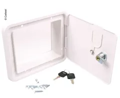 Serviceklappe mit Schloss, Außenmaß 193x165mm, weiß