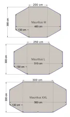 Sonnenvordach Mauritius L 5,1x3m, 2 Aufstellstangen