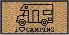 Spider Kokosmatte 40x60cm - mit Druck 'I love Camping' Camper
