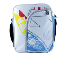 Sportliche Schultertasche im Hochformat mit buntem VW Bulli Print