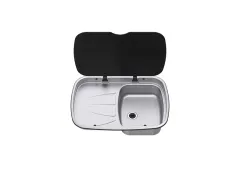 Spüle Edelstahl mit Abtropffläche links, B630 x T470 mm, 9,5 Liter