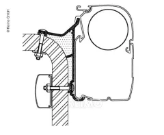 Thule Markisen-Befestigung für Thule Markise 5003 Hymer Van B2 L:4,50m