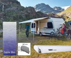 Thule Omnistor Dachmarkise 6300, Saphir Blau, Gehäuse weiß, 325cm