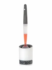 Toilettenbürste mit Silikonkopf, Auffangschale und Spülmittelfach - Mit integriertem WC-Reiniger-Spender