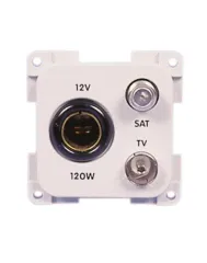 TV + Sat Steckdose mit 12V Normsteckdose braun