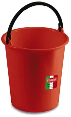 Vielzweckeimer mit klappbarem Griff, 7l, rot, Ø26cm, Höhe 27cm
