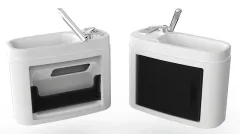 Waschbecken drehbar, weiß/schwarz H39,1xB49,6x21cm