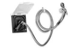 Wassersteckdose mit Vormischer, weiß,inkl.Dusche+Haken B115H133T100